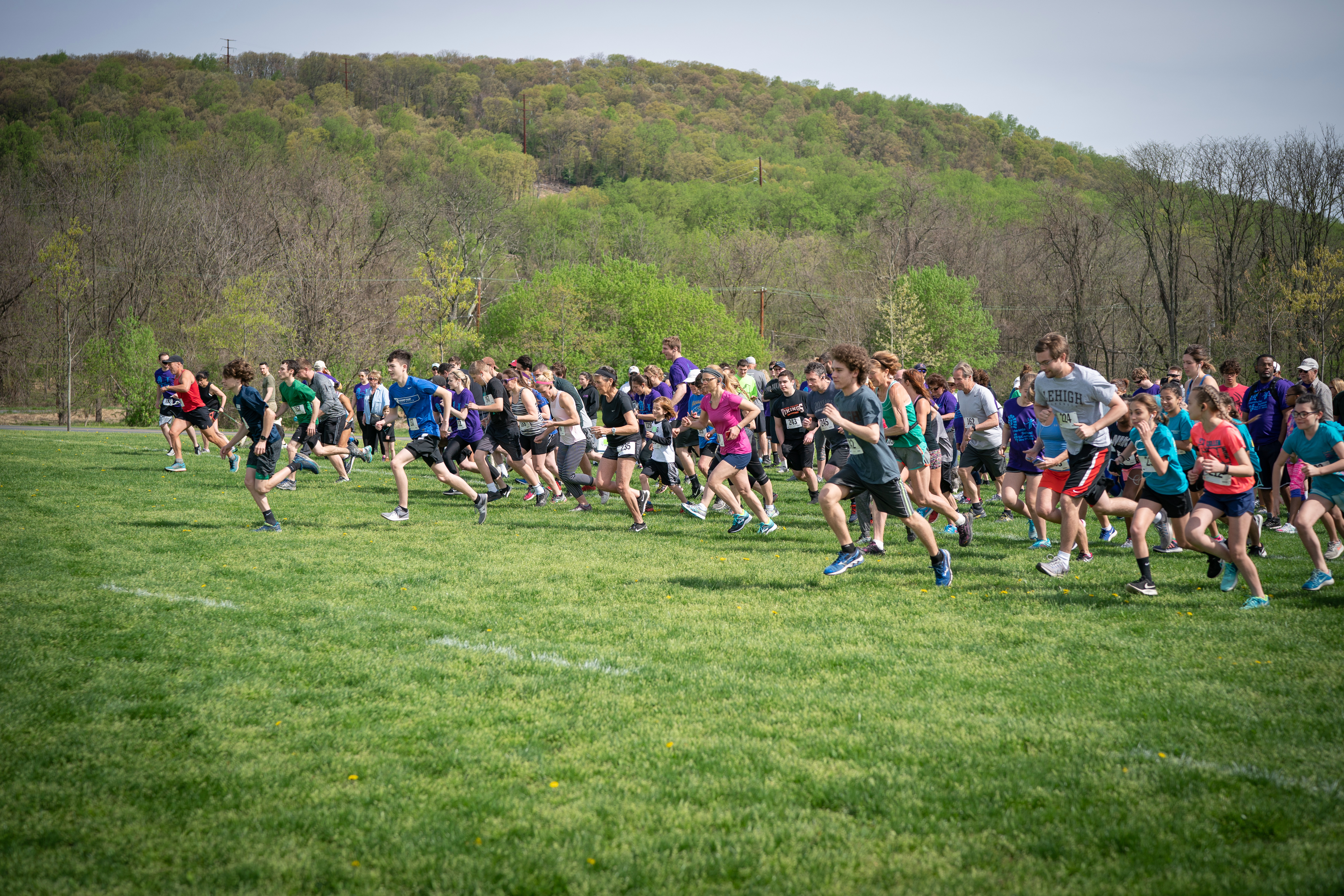 Group of runners starting a race