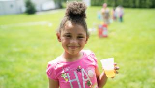 girl with a drink in a cup