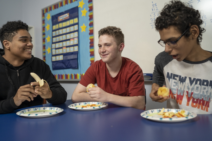 Students eating lunch