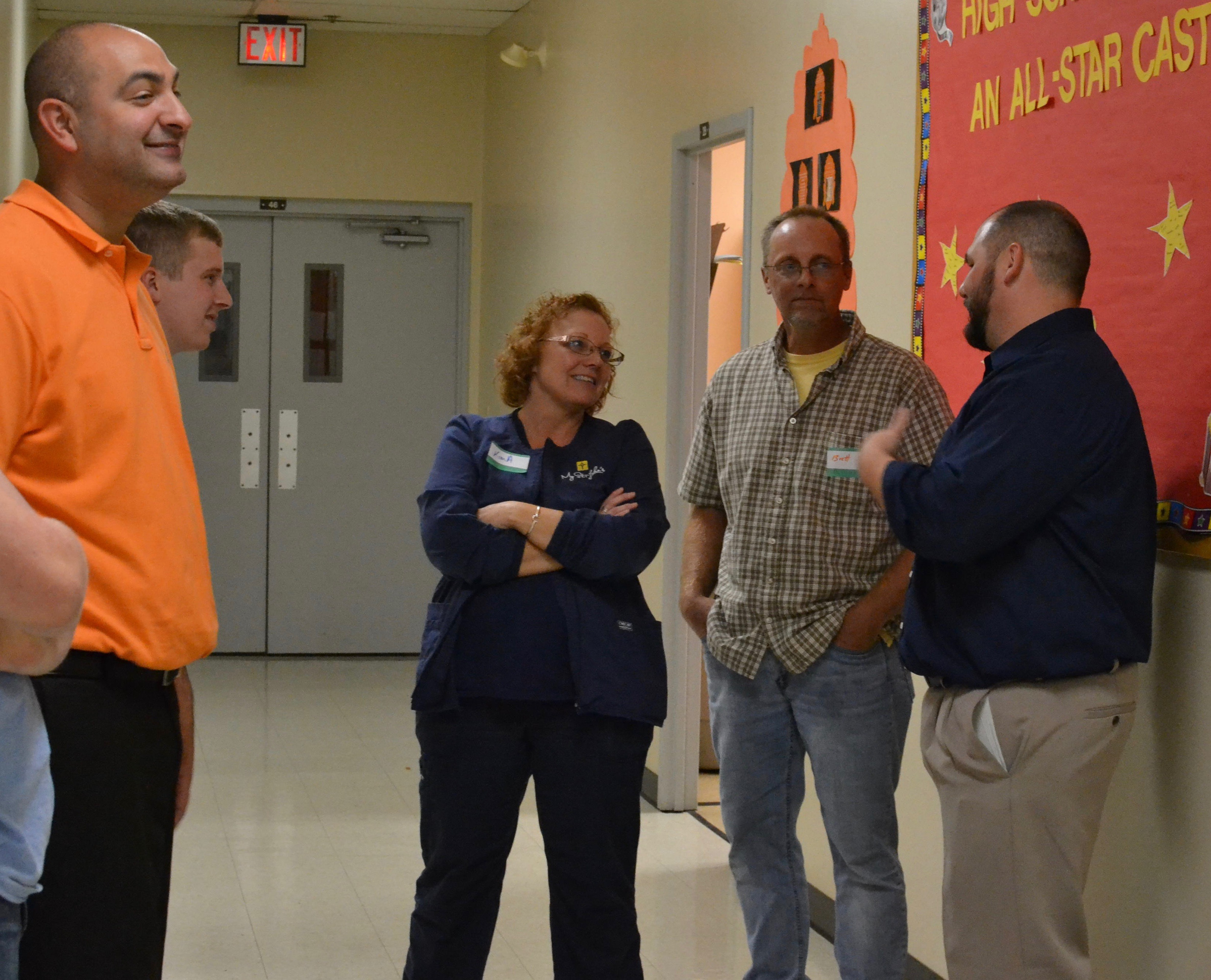 speaking in the hallway