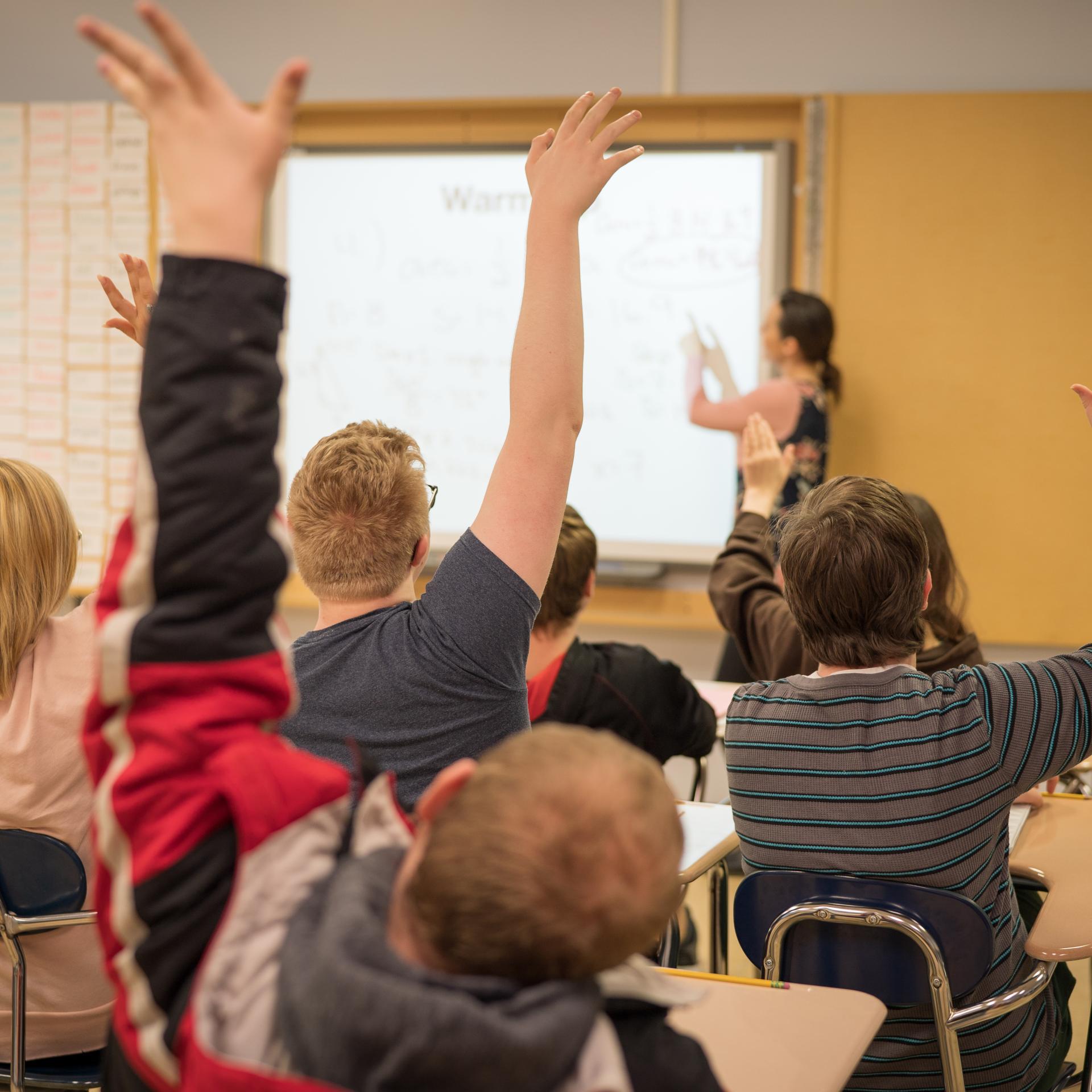 students asking questions