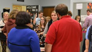 Parents, students, and teachers at Open House 