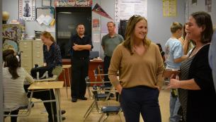 Parents, students, and teachers at Open House 